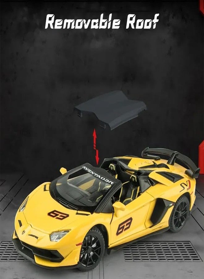 KENIRY Exclusive Alloy Metal Pull Back Die-cast Car Model with Sound Light Mini Auto Toy for Kids Metal Model Toy Car with Sound and Light (1:24 Lamborghini SVJ 63 -White) - Image 5